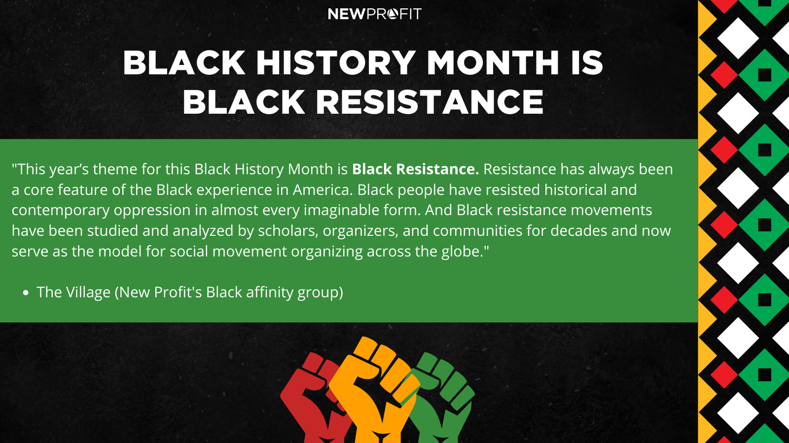 Black History Month is Black Resistance NP GO